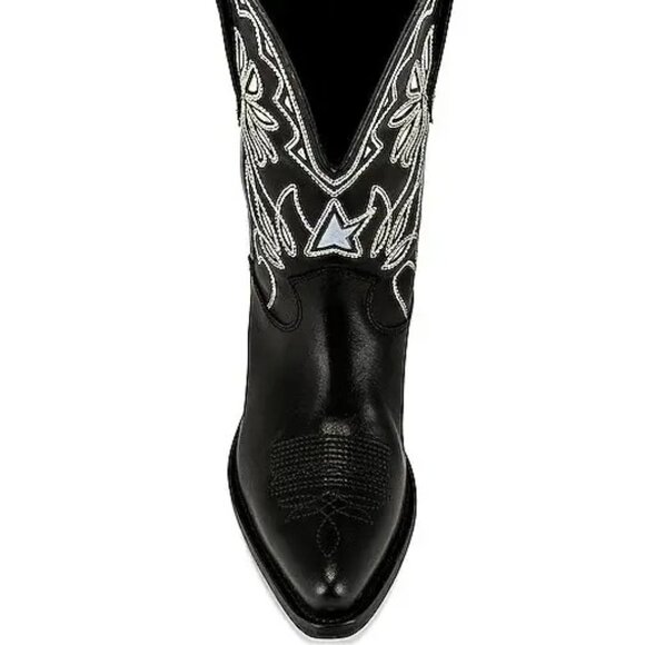Golden Goose Wish Star Boot in Black Yellow Sky Embroidery cowboy boot like new - Picture 4 of 9